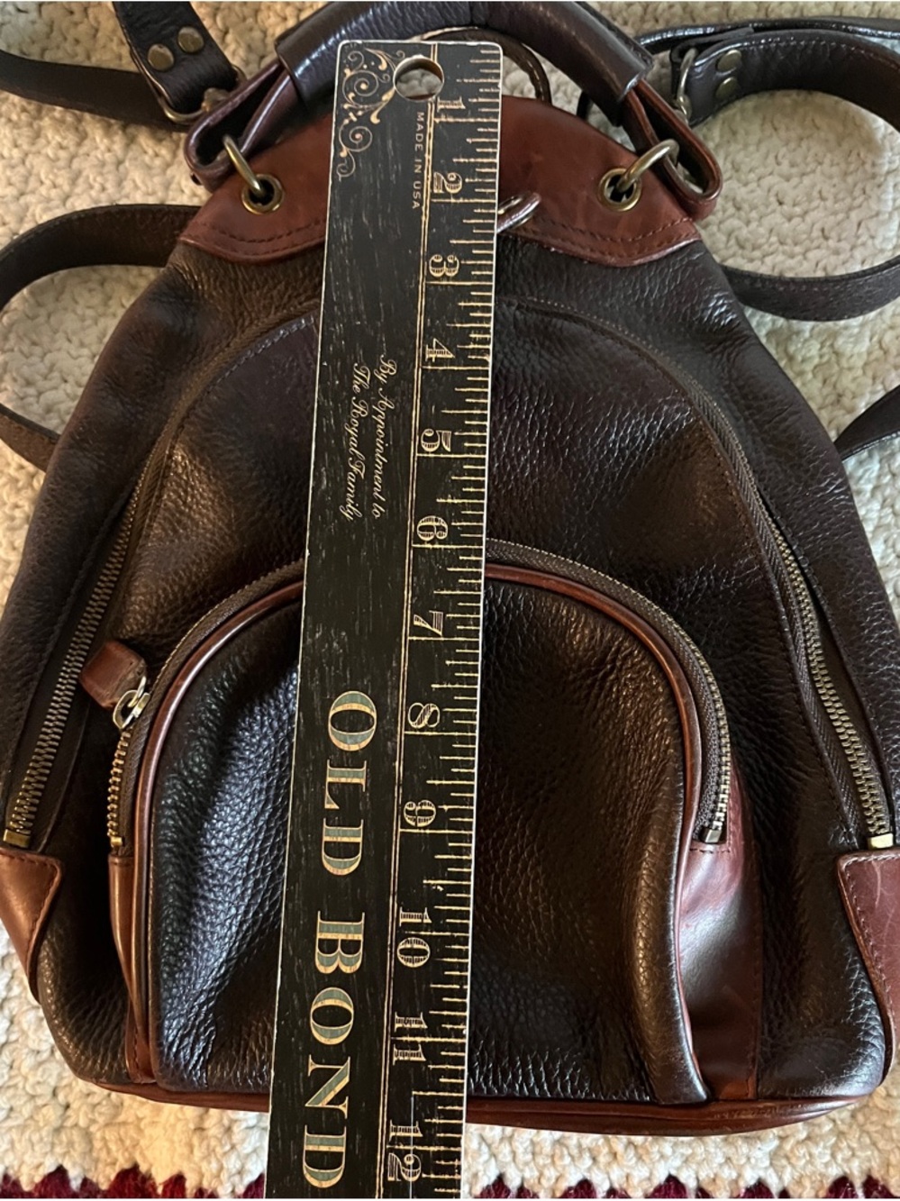 M. Landon leather backpack sling day pack - Picture 6 of 7